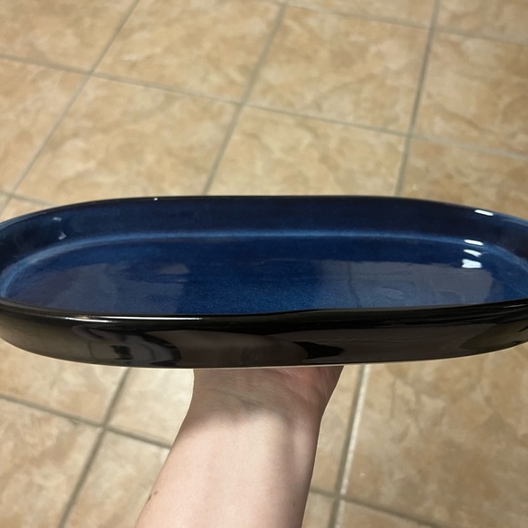 BOGO 50% off the 2nd  blue serving platter ceramic - Picture 2 of 3